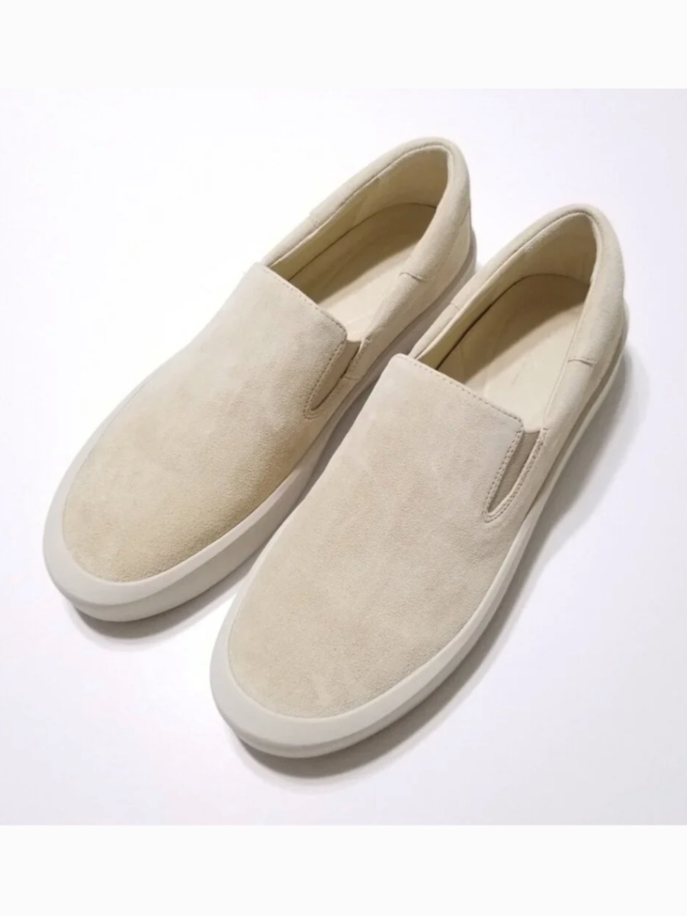 Suede Leather Vince slip on sneakers in cream - women's size 7.5
